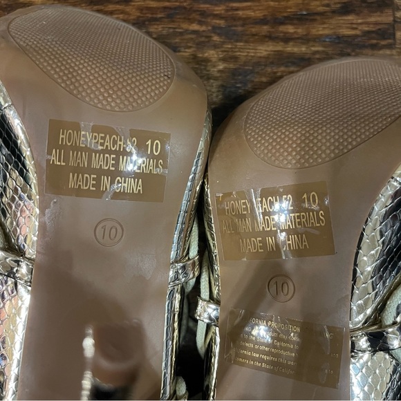 M & L Gold Tie Up High heels - Picture 12 of 15